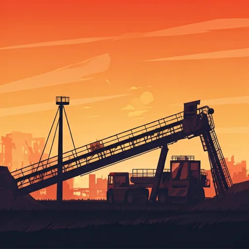 Heavy-duty mining site operations with large machinery